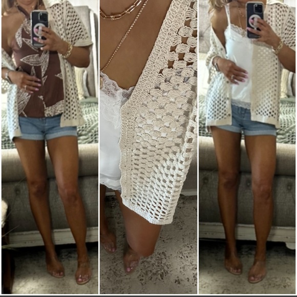 Tops - New🩷 Open knit oat button cardigan